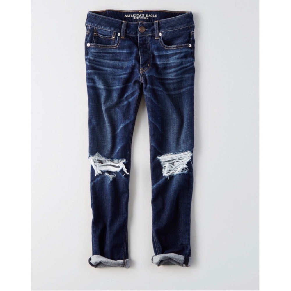 American Eagle TomGirl Dark Open Denim Jean